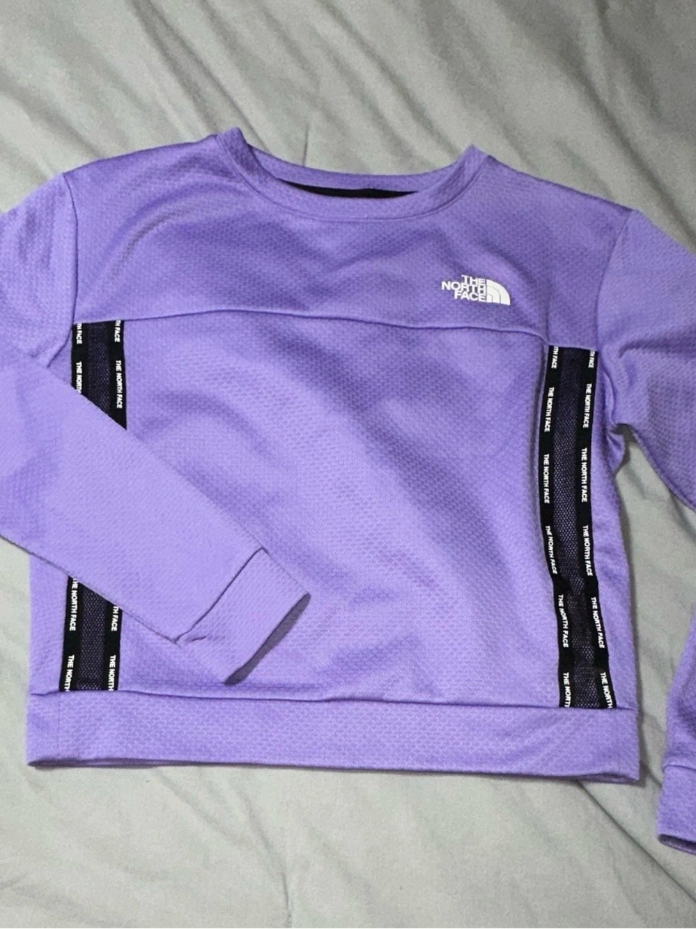 The North Face Purple Women's Crew Sweatshirt with Black Trim